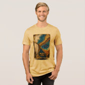 Golden Aura Abstract Art Tee Tri-Blend Shirt (Voorkant volledig)