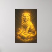 Golden Aura White Tiger – Divine Celestial Guardia Canvas Afdruk (Voorkant)