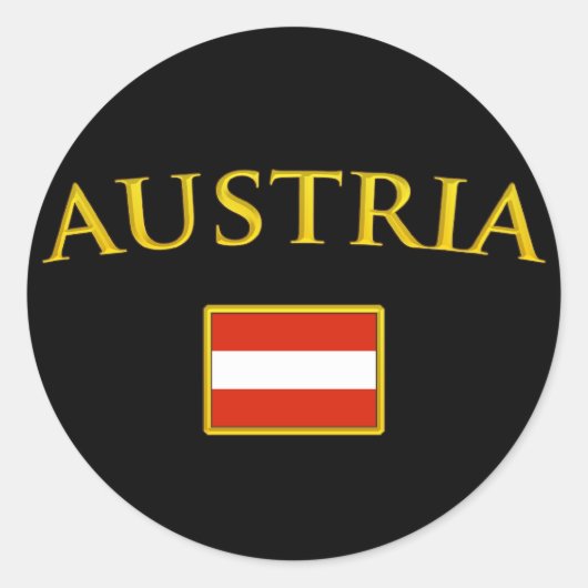 Golden Austria Ronde Sticker (Voorkant)