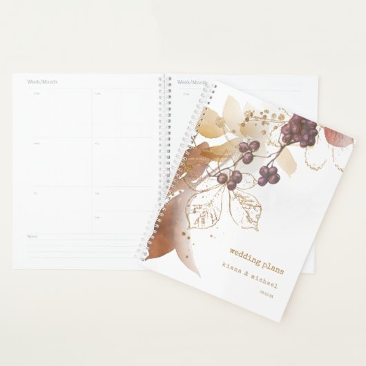 Golden Autumn Berries Wedding Plans ID655 Planner (Display)
