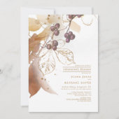 Golden Autumn Berry Wedding Rehearsal Dinner ID655 Kaart (Voorkant)
