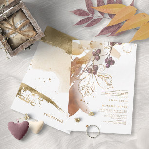 Golden Autumn Berry Wedding Rehearsal Dinner ID655 Kaart