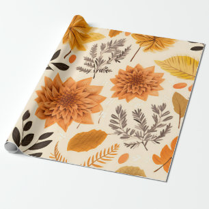 Golden Autumn Bloom Cadeaupapier