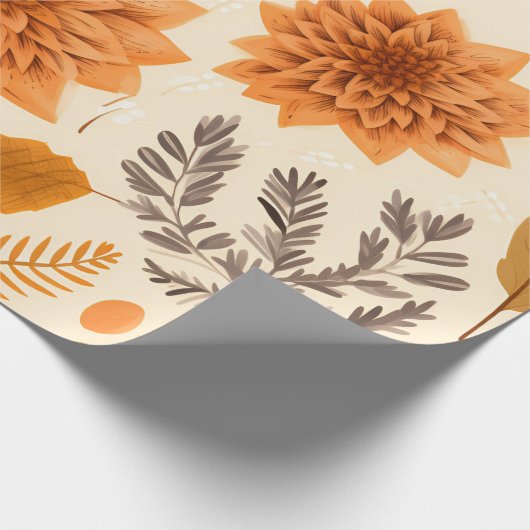 Golden Autumn Bloom Cadeaupapier (Hoek)