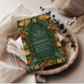 Golden Autumn Botanical Wedding RSVP Kaartje