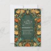 Golden Autumn Botanical Wedding RSVP Kaartje (Voorkant)