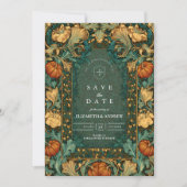 Golden Autumn Botanical Wedding Save The Date (Voorkant)
