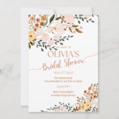 Golden Autumn Botanicals Bridal Shower Invitation Kaart (Voorkant)