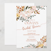 Golden Autumn Botanicals Bridal Shower Invitation Kaart (Voorkant / Achterkant)