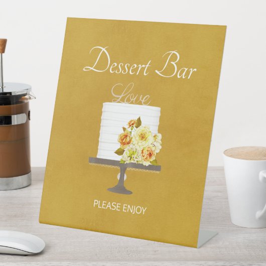 Golden Autumn Cake Dessert Bar Reclamebord Met Voetstuk (Insitu)