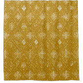 Golden Autumn Christmas Snowflake Pattern Douchegordijn (Voorkant)