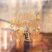 Golden Autumn Dreams Cozy Forest Scene Raamsticker (Vel 2)