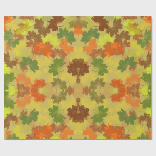 Golden Autumn Fall Leaves Cadeaupapier (Vlak)