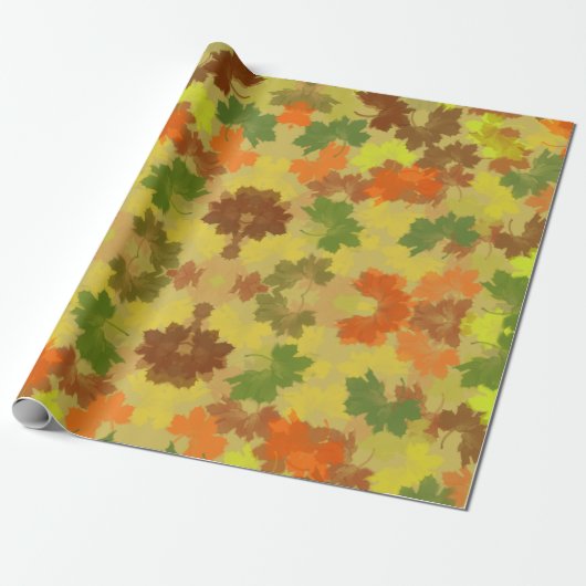 Golden Autumn Fall Leaves Cadeaupapier (Uitgerold)