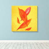 Golden Autumn Fall verlaat moderne kunst Canvas Afdruk (Insitu (Houten vloer))
