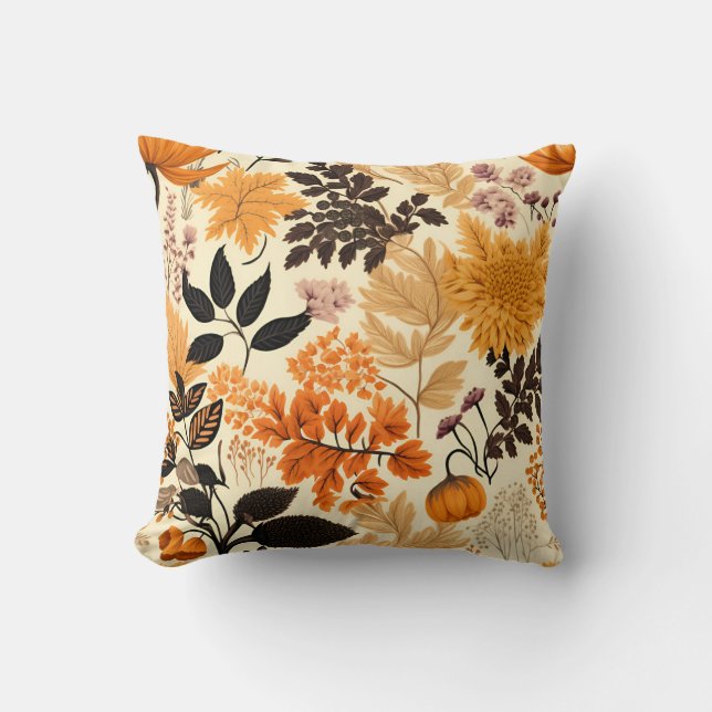 Golden Autumn Floral Medley Kussen (Voorkant)