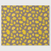 Golden Autumn Floral Pattern: Naadloze Herfst Cadeaupapier (Vlak)
