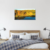 Golden Autumn Forest and Reflection Mirrors Lake Canvas Afdruk (Insitu (Slaapkamer))