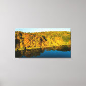Golden Autumn Forest and Reflection Mirrors Lake Canvas Afdruk (Voorkant)