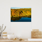 Golden Autumn Forest and Reflection Mirrors Lake Poster (Keuken)