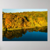 Golden Autumn Forest and Reflection Mirrors Lake Poster (Voorkant)