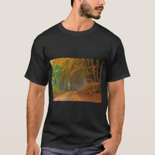 Golden Autumn Forest Scene T-shirt