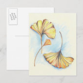 Golden Autumn Ginkgo Leaves Briefkaart (Voorkant / Achterkant)