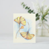 Golden Autumn Ginkgo Leaves Briefkaart (Staand voorkant)
