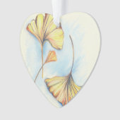 Golden Autumn Ginkgo Leaves Ornament (voorkant)