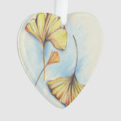 Golden Autumn Ginkgo Leaves Ornament (voorkant)