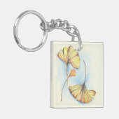 Golden Autumn Ginkgo Leaves Sleutelhanger (Voorkant Links)