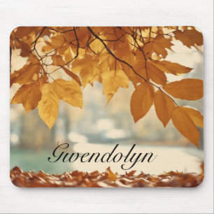Golden Autumn Herfst Leaf Natuur Scenery Muismat