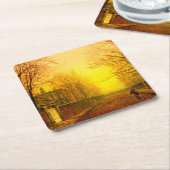 Golden Autumn John Atkinson Grimshaw Kartonnen Onderzetters (Schuin)