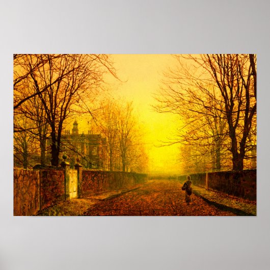 Golden Autumn John Atkinson Grimshaw Poster (Voorkant)