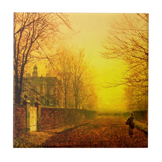Golden Autumn John Atkinson Grimshaw Tegeltje (Voorkant)
