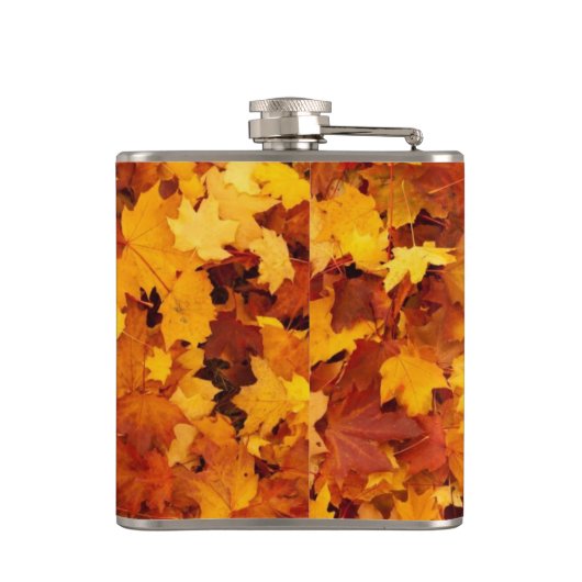 Golden Autumn Leaf Heupfles (Achterkant)