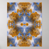 Golden Autumn Leaves Blue Sky Abstract Poster (Voorkant)