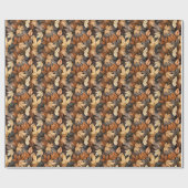 Golden Autumn Leaves Brown Fall Foliage Cadeaupapier (Vlak)