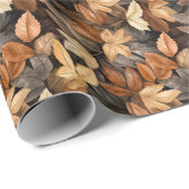 Golden Autumn Leaves Brown Fall Foliage Cadeaupapier (Rol Hoek)
