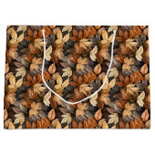 Golden Autumn Leaves Brown Fall Foliage Groot Cadeauzakje (Voorkant)