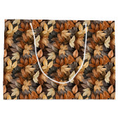 Golden Autumn Leaves Brown Fall Foliage Groot Cadeauzakje (Achterkant)