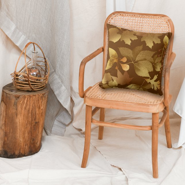 Golden Autumn Leaves Pattern Kussen (Creator heeft geüpload)