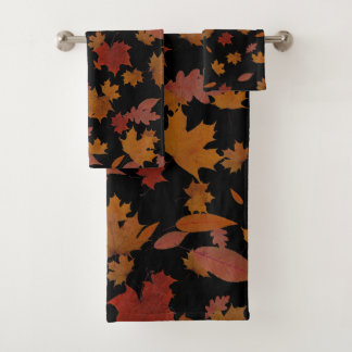 Golden Autumn lekt op Custom Color Black Bad Handdoek