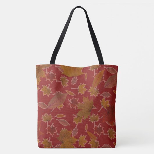 Golden Autumn lekt op rode aangepaste kleuren Tote Bag (Achterkant)