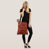 Golden Autumn lekt op rode aangepaste kleuren Tote Bag (Op model)