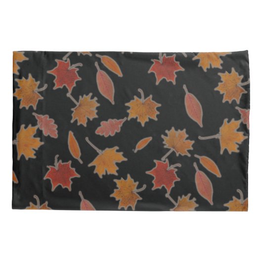 Golden Autumn lekt op zwarte aangepaste kleuren Kussensloop (Achterkant)