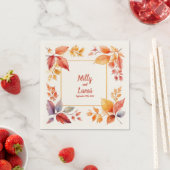 Golden Autumn Lijst: Gepersonaliseerde bruiloft se Servet (Insitu)