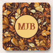 Golden Autumn Monogram Bier Onderzetter (Voorkant)