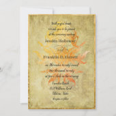Golden Autumn Pineapple Damask met  Linen Kaart (Voorkant)