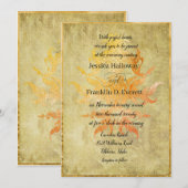 Golden Autumn Pineapple Damask met  Linen Kaart (Voorkant / Achterkant)